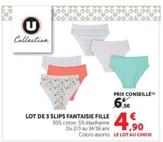 Lot de 3 slips fantaisie fille