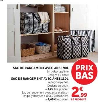 SAC DE RANGEMENT AVEC ANSE 90L
