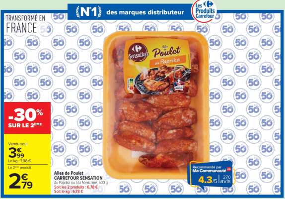 Ailes de poulet CARREFOUR SENSATION