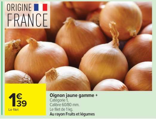 Oignon jaune gamme +