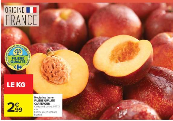Nectarine jaune FILIÈRE QUALITÉ CARREFOUR