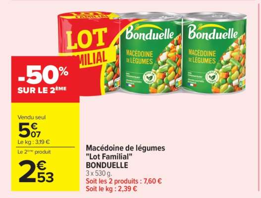 Macédoine de légumes «Lot Familial» BONDUELLE