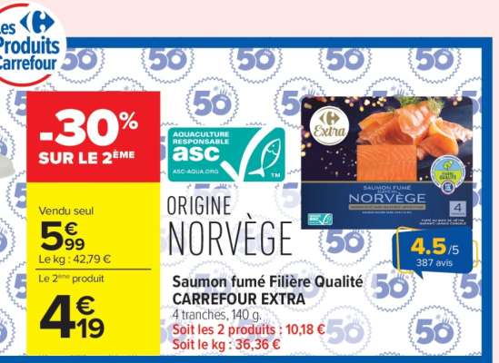 Saumon fumé Filière Qualité Carrefour EXTRA