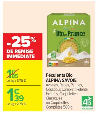 Féculents BIO ALPINA SAVOIE