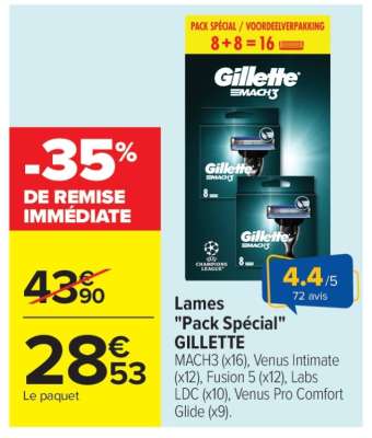 Lames "Pack Spécial" GILLETTE