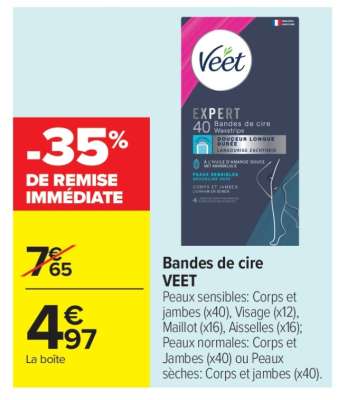 Bandes de cire VEET