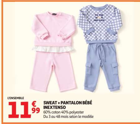 L'ENSEMBLE SWEAT + PANTALON BÉBÉ INEXTENSO