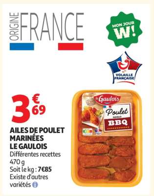 AILES DE POULET MARINÉES LE GAULOIS