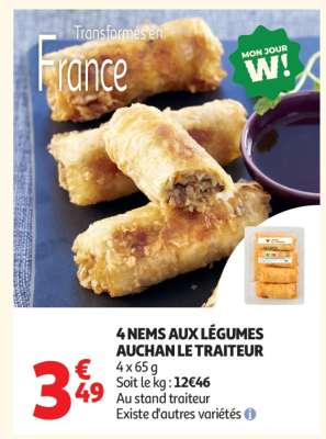 4 NEMS AUX LÉGUMES AUCHAN LE TRAITEUR
