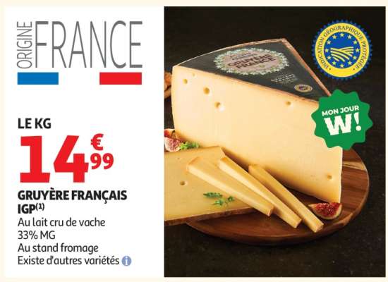 Gruyère français IGP