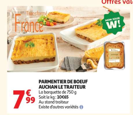 PARMENTIER DE BŒUF AUCHAN LE TRAITEUR