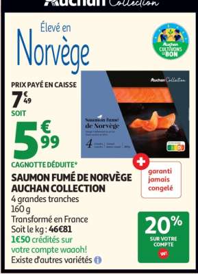 Saumon fumé de Norvège Auchan Collection
