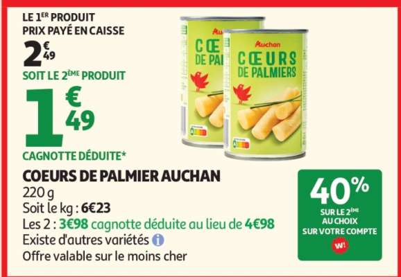 COEURS DE PALMIER AUCHAN