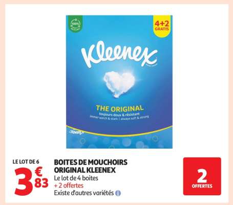 BOITES DE MOUCHOIRS ORIGINAL KLEENEX