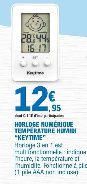 HORLOGE NUMÉRIQUE TEMPÉRATURE HUMIDI “KEYTIME”