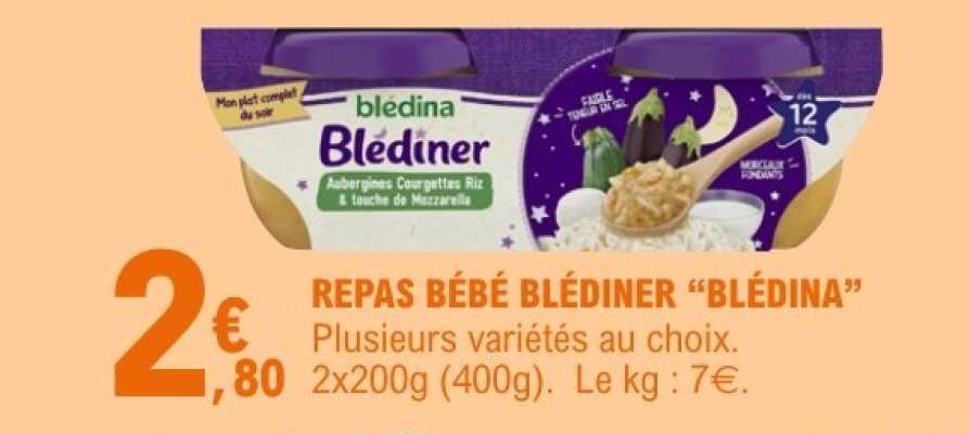 REPAS BÉBÉ BLÉDINER “BLÉDINA”
