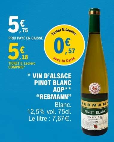 VIN D’ALSACE PINOT BLANC AOP “REBAMNN”