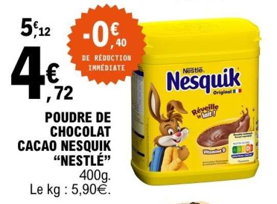 POUDRE DE CHOCOLAT CACAO NESQUIK “NESTLÉ”