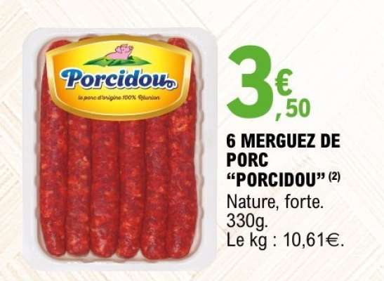 6 MERGUEZ DE PORC "PORCIDOU"