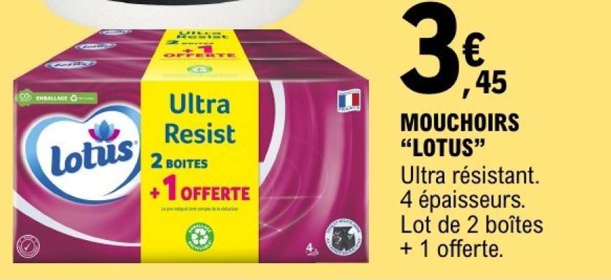 Mouchoirs Lotus