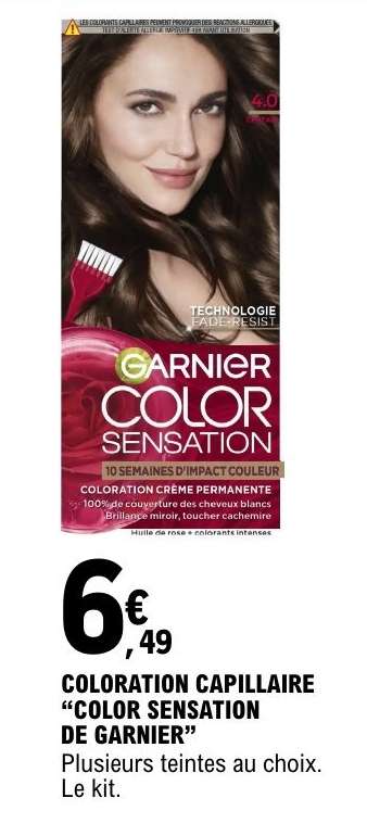 COLORATION CAPILLAIRE “COLOR SENSATION DE GARNIER”
