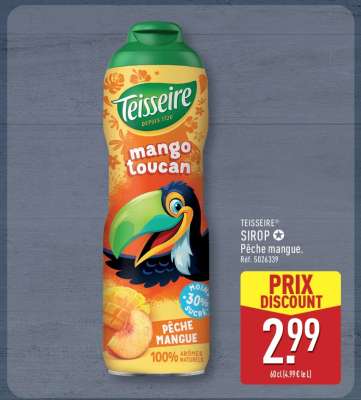 TEISSEIRE SIROP Pêche mangue