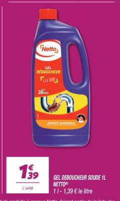 GEL DEBOUCHEUR SOUDE 1L NETTO