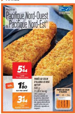 PANÉS AU COLIN D'ALASKA X5 MSC NETTO