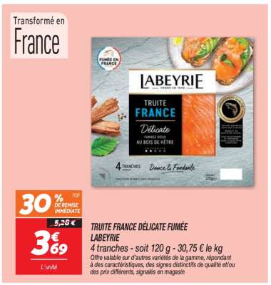 TRUITE FRANCE DÉLICATE FUMÉE