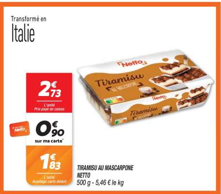 Tiramisu au Mascarpone Netto