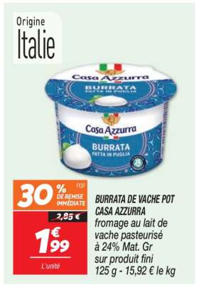 BURRATA DE VACHE POT CASA AZZURRA
