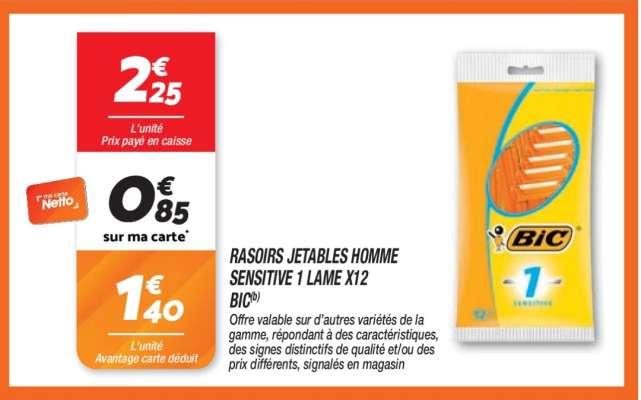 RASOIRS JETABLES HOMME SENSITIVE 1 LAME X12