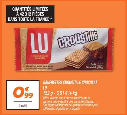 GAUFRETTES CROUSTILLE CHOCOLAT
