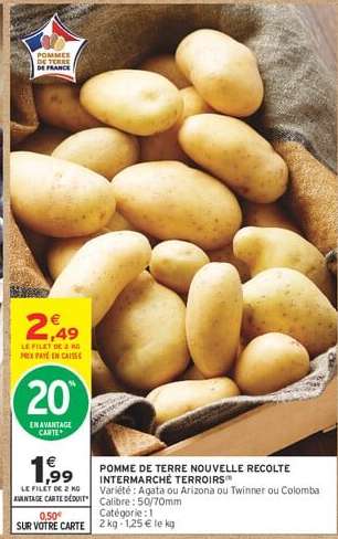POMME DE TERRE NOUVELLE RECOLTE INTERMARCHE TERROIRS™