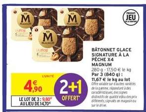 Bâtonnet Glace Signature à la Pêche x4 Magnum