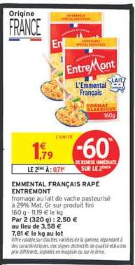 EMMENTAL FRANÇAIS RÂPÉ “ENTREMONT”