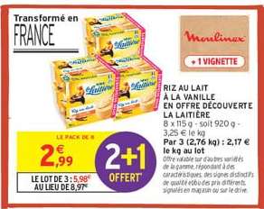 RIZ AU LAIT À LA VANILLE EN OFFRE DÉCOUVERTE LA LAITIÈRE