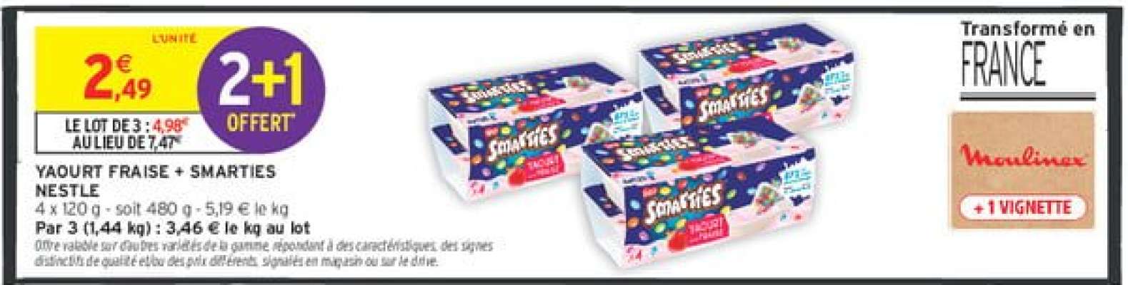 YAOURT FRAISE + SMARTIES NESTLE