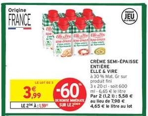 CRÈME SEMI-ÉPAISSE ENTIÈRE ELLE & VIRE