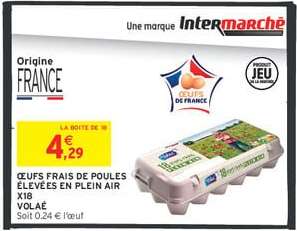 ŒUFS FRAIS DE POULES ÉLEVÉES EN PLEIN AIR X18