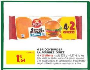 6 Brioch' Burger La Fournée Dorée