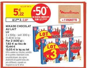 Mikado Chocolat Au Lait Lu