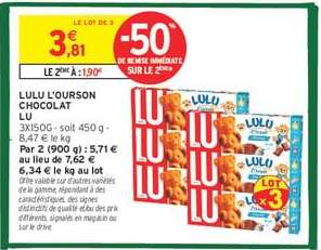 Lulu L'ourson Chocolat Lu