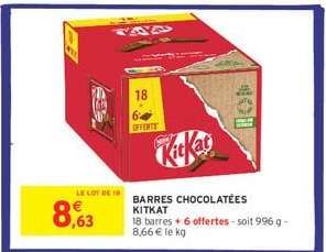 BARRES CHOCOLATÉES KITKAT