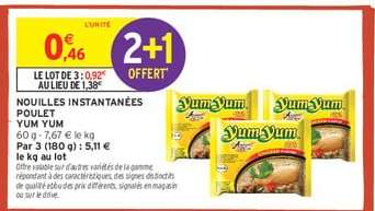 NOUILLES INSTANTANÉES POULET YUM YUM