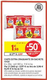 CHIPS EXTRA CRAQUANTE EN SACHETS VICO