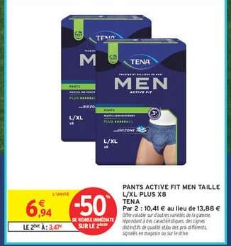 PANTS ACTIVE FIT MEN TAILLE L/XL PLUS X8