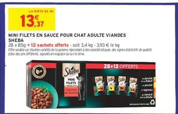 MINI FILETS EN SAUCE POUR CHAT ADULTE VIANDES SHEBA