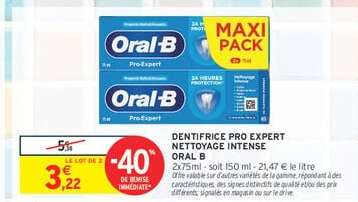 DENTIFRICE PRO EXPERT NETTOYAGE INTENSE ORAL B
