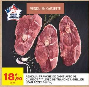 Agneau : Tranche De Gigot*** Avec Os